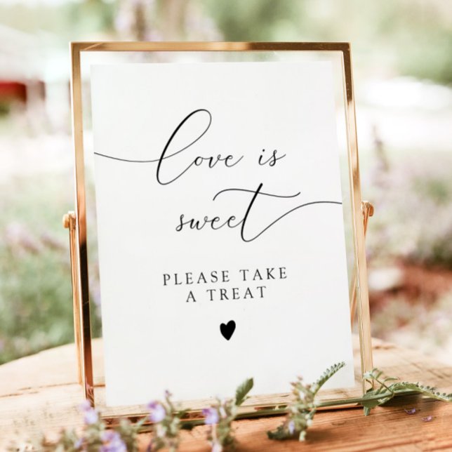 Poster Mesa de Sobremesa Amor é Doce com Caligrafia Elega (Criador carregado)