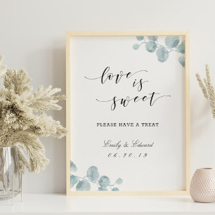 Poster Mesa de Sobremesas de Casamento com Jardim de Euca