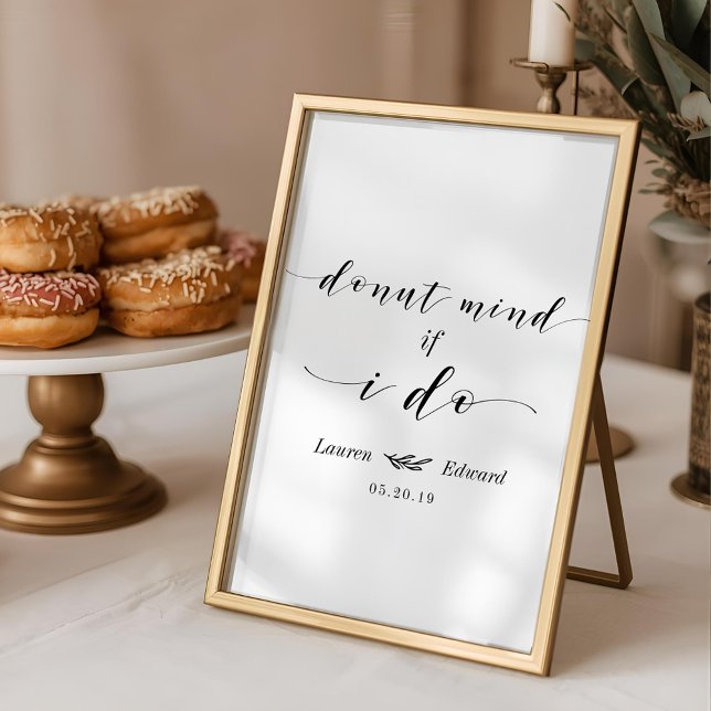 Poster Mesa de Sobremesas de Casamento 'Donut Mind If I D (Criador carregado)