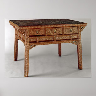 Póster Mesa do palácio, dinastia de Ming, período de