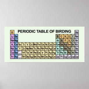 Póster Mesa periódica de aves