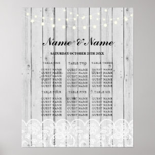 Póster Mesa que Wedding o assento de madeira cinzento do