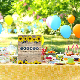 Poster Mesa Rústica Chá de fraldas de girassol