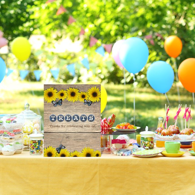 Poster Mesa Rústica Chá de fraldas de girassol (Criador carregado)