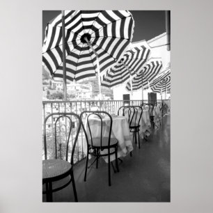 Póster Mesas De Restaurante Preto E Branco