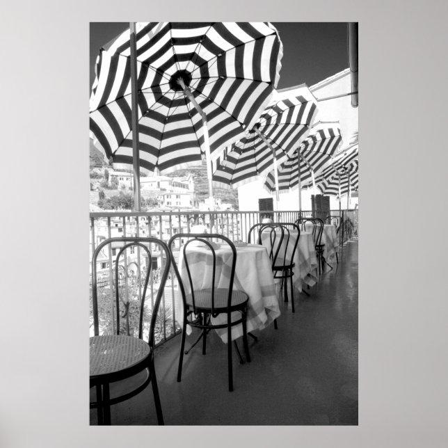 Póster Mesas De Restaurantes Pretas E Brancas (Frente)
