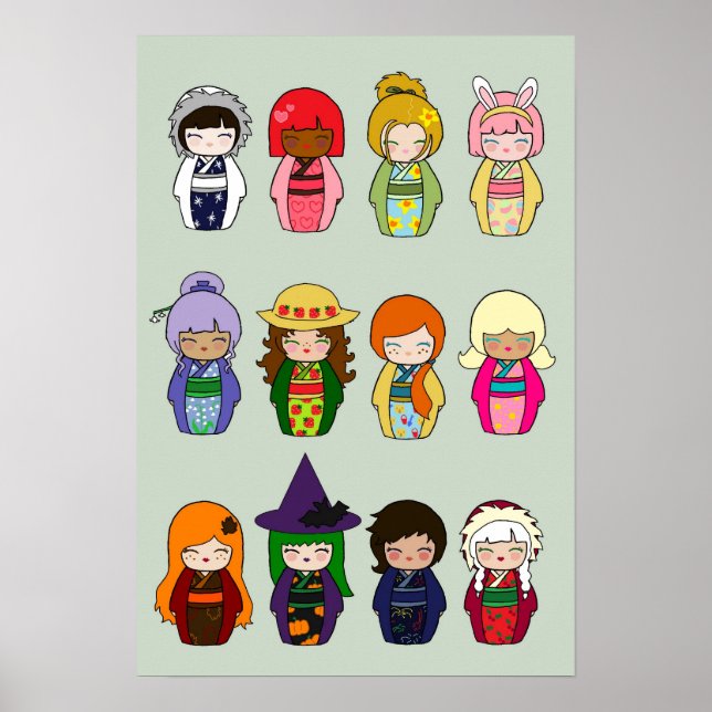 Póster Meses de Kokeshi (Frente)