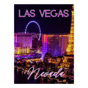 Póster Mesmerização de Las Vegas Nevada Sin City Skyline