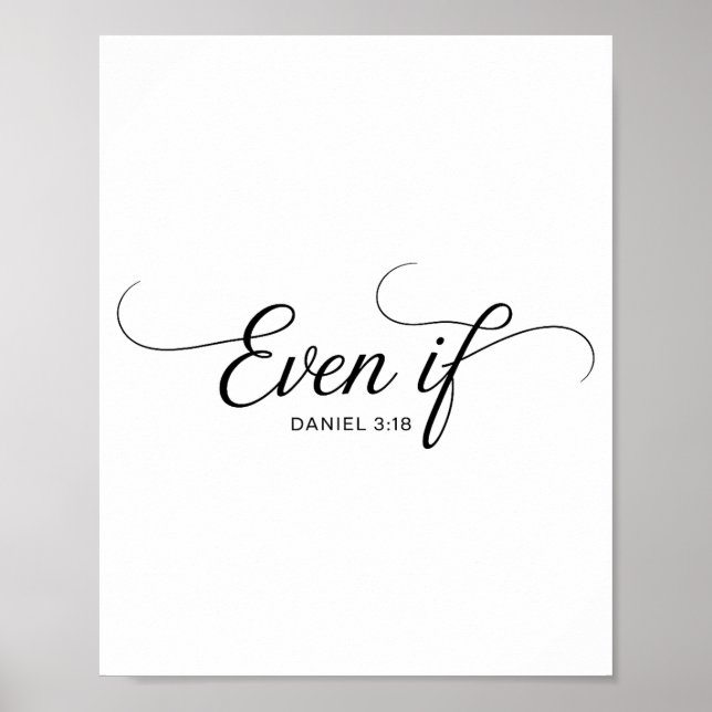 Poster Mesmo Se Daniel 3_18 Versículo da Bíblia Cristã Fé (Frente)