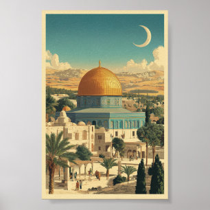 Poster Mesquita Al-Aqsa - Arte Arquitetura Islâmica Icôni