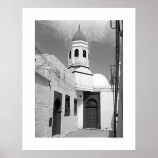 Póster Mesquita Antiga em Trípoli (B&W)