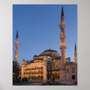 Póster Mesquita azul, área de Sultanhamet, Istambul,