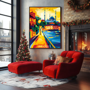 Poster Mesquita Azul de Istambul em estilo Fauvista Abstr