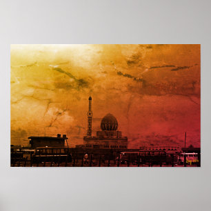 Poster Mesquita Buniya Vintage Iraque Bagdá