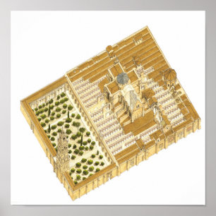 Póster Mesquita da espanha de Córdova. Vista aérea