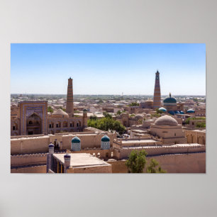 Poster Mesquita Islam Khodja e Citadel Kunya-ark - Khiva