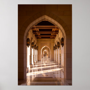 Poster Mesquita Sultan Qaboos Grand em Mascate, Omã