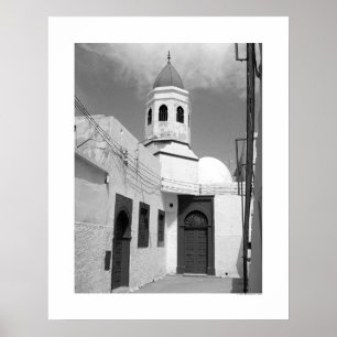 Póster Mesquita velha em Tripoli (B&W)