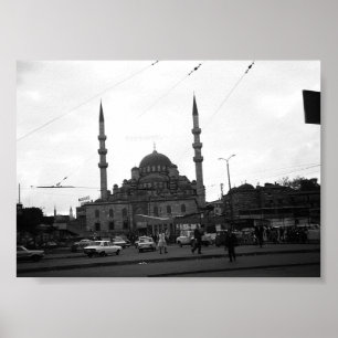 Poster Mesquita Vintage Turquia Istambul Yeni Camii