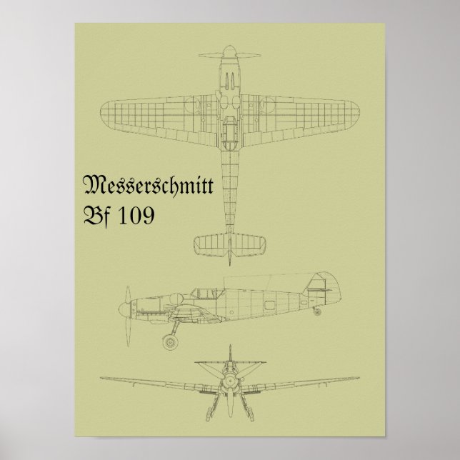 Póster Messerschmitt Bf 109 (Frente)