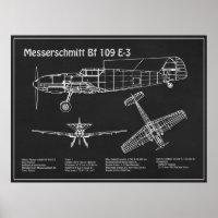 Messerschmitt Bf 109 - Airplane Blueprint PD