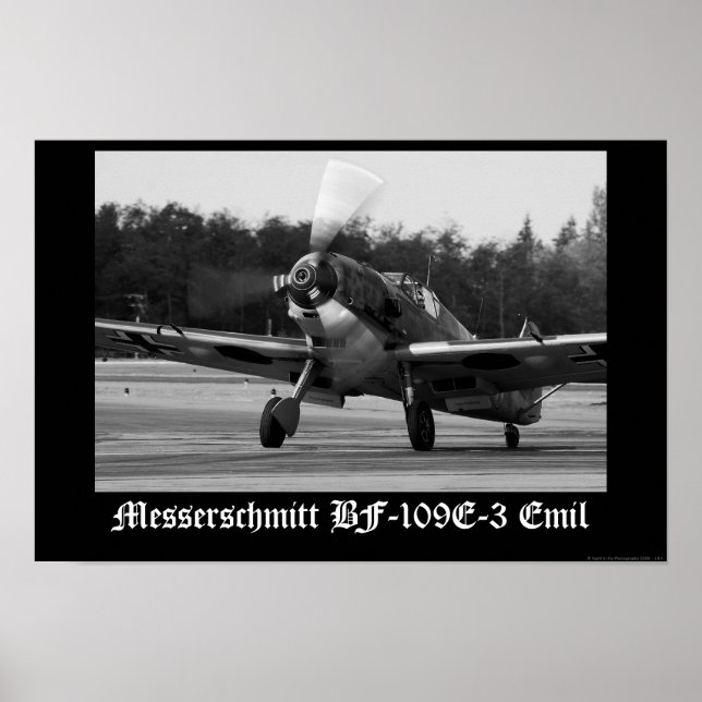 Póster Messerschmitt Bf-109 E-3 Emil (Frente)