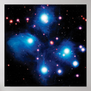 Poster Messier 45 Pleiades Star Cluster, Foto Espacial NA