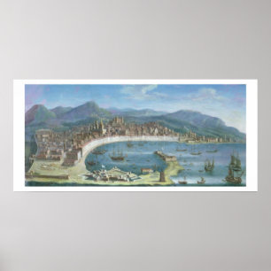 Póster Messina - uma vista panorâmica do porto