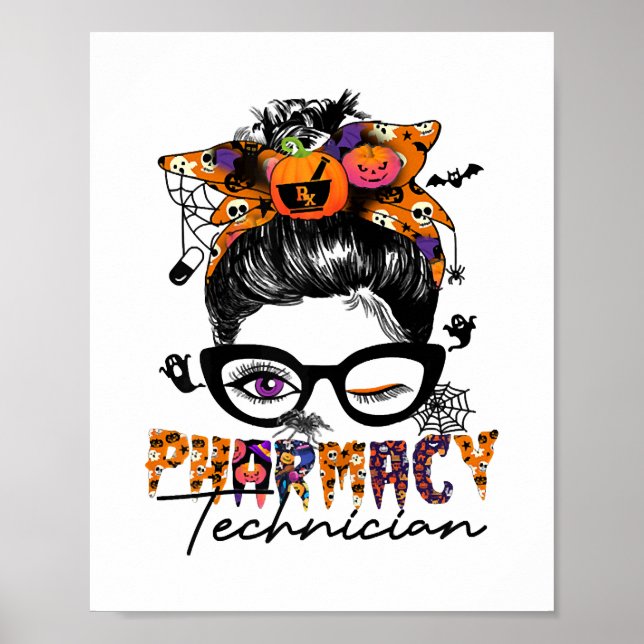 Poster Messn Pharmacy Technician Halloween Party (Frente)