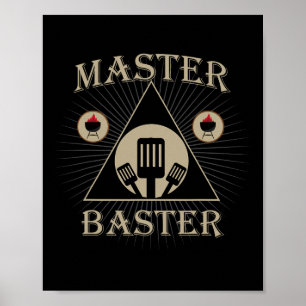 Poster Mestre Baster Engraçado Churrasco Bbq Carne Pitmas