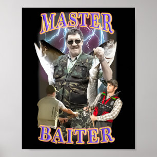 Poster Mestre Byiter Vintage Byss Pesca Angler Engraçado