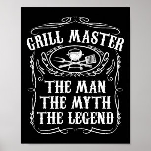 Poster Mestre Da Grelha O Homem O Mito Lenda Divertido Bb