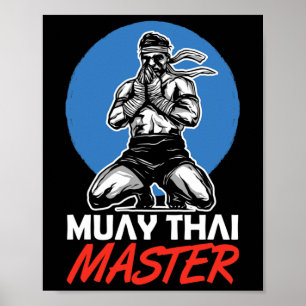 Poster Mestre de Muay Thai Hobby Artes Marciais Lutador d