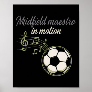 Poster Mestre Meio-Campista em Movimento Design de Música