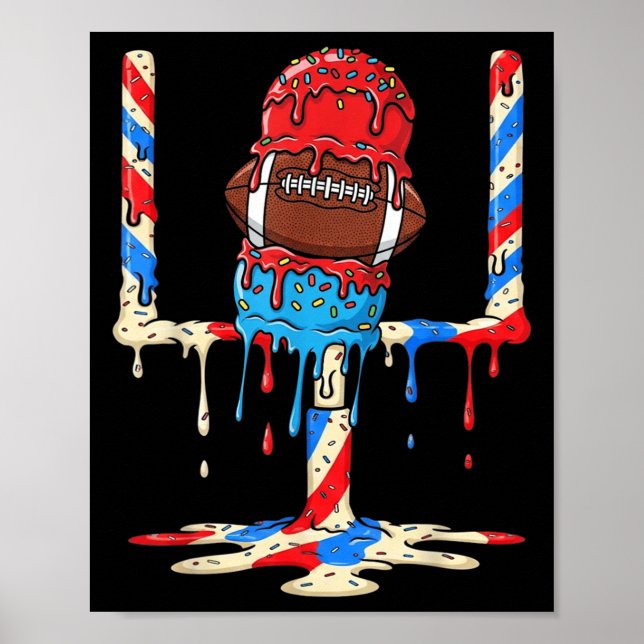 Poster Meta de Futebol Americano com Gotejamento de Sorve (Frente)