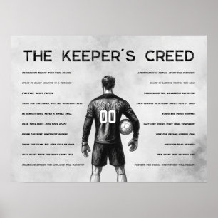 Poster Meta de Futebol Creed Monograma Cinza