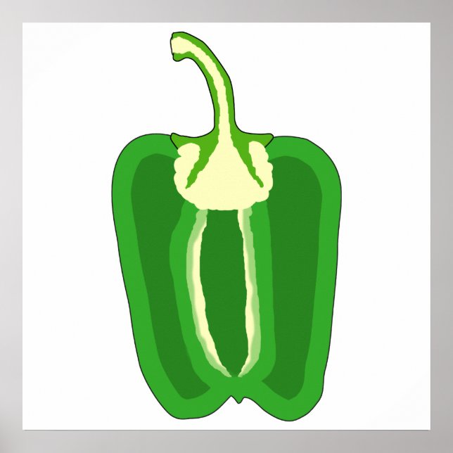 Póster Metade de um pimenta verde. (Frente)