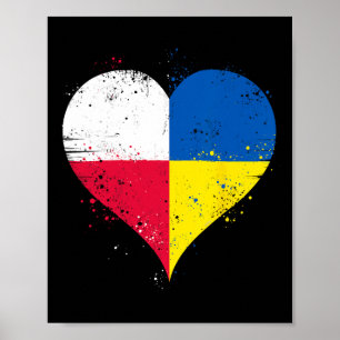Poster Metade Polonês Metade Ucraniano Um Coração Com a B