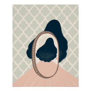Póster metáfora_15_uma menina no espelho cartaz brilhante