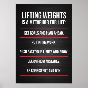 Poster Metáfora de peso de elevação - Motivação de s