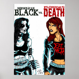 Póster Metal preto contra o metal da morte
