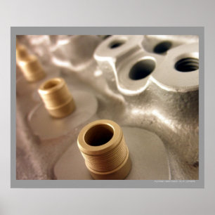 Poster metálico do design geométrico de cabeça 