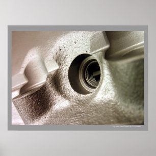 Poster metálico do design geométrico de cabeça 