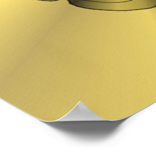 Póster Metálico Dourado de Limpeza Típica Personalizáv