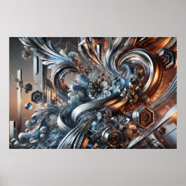 Poster Metallische Strömungen