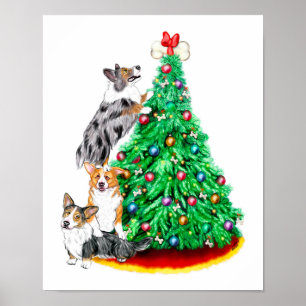 Póster Metas de Alcance do Corgi Cristmas