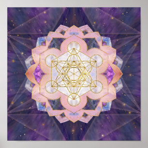 Poster Metatron's Cube in Gemstone lotus