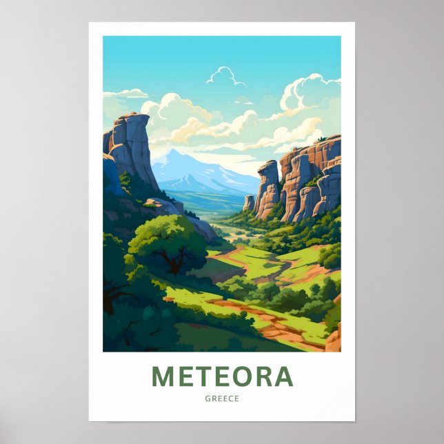 Poster Meteora Grécia Travel Print (Frente)