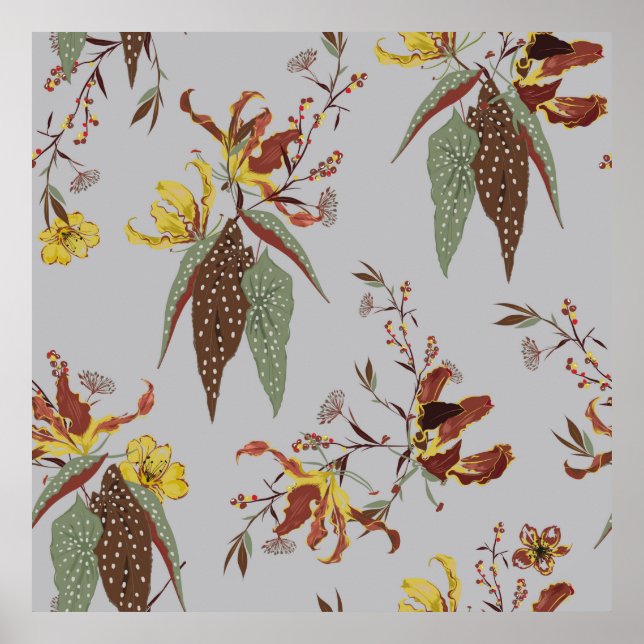 Poster Método de colheita de flores silvestres retrô, pla (Frente)
