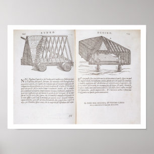 Poster Métodos de transporte de telhados pré-fabricados a